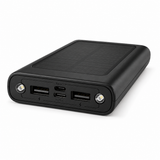 10000mAh Solar Power Bank with Built-in Cables, LED Flashlight & Fast Charging