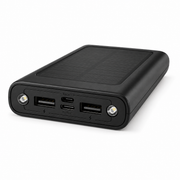 10000mAh Solar Power Bank with Built-in Cables, LED Flashlight & Fast Charging