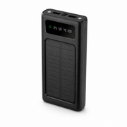 10000mAh Solar Power Bank with Built-in Cables, LED Flashlight & Fast Charging