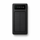 10000mAh Solar Power Bank with Built-in Cables, LED Flashlight & Fast Charging