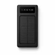 10000mAh Solar Power Bank with Built-in Cables, LED Flashlight & Fast Charging