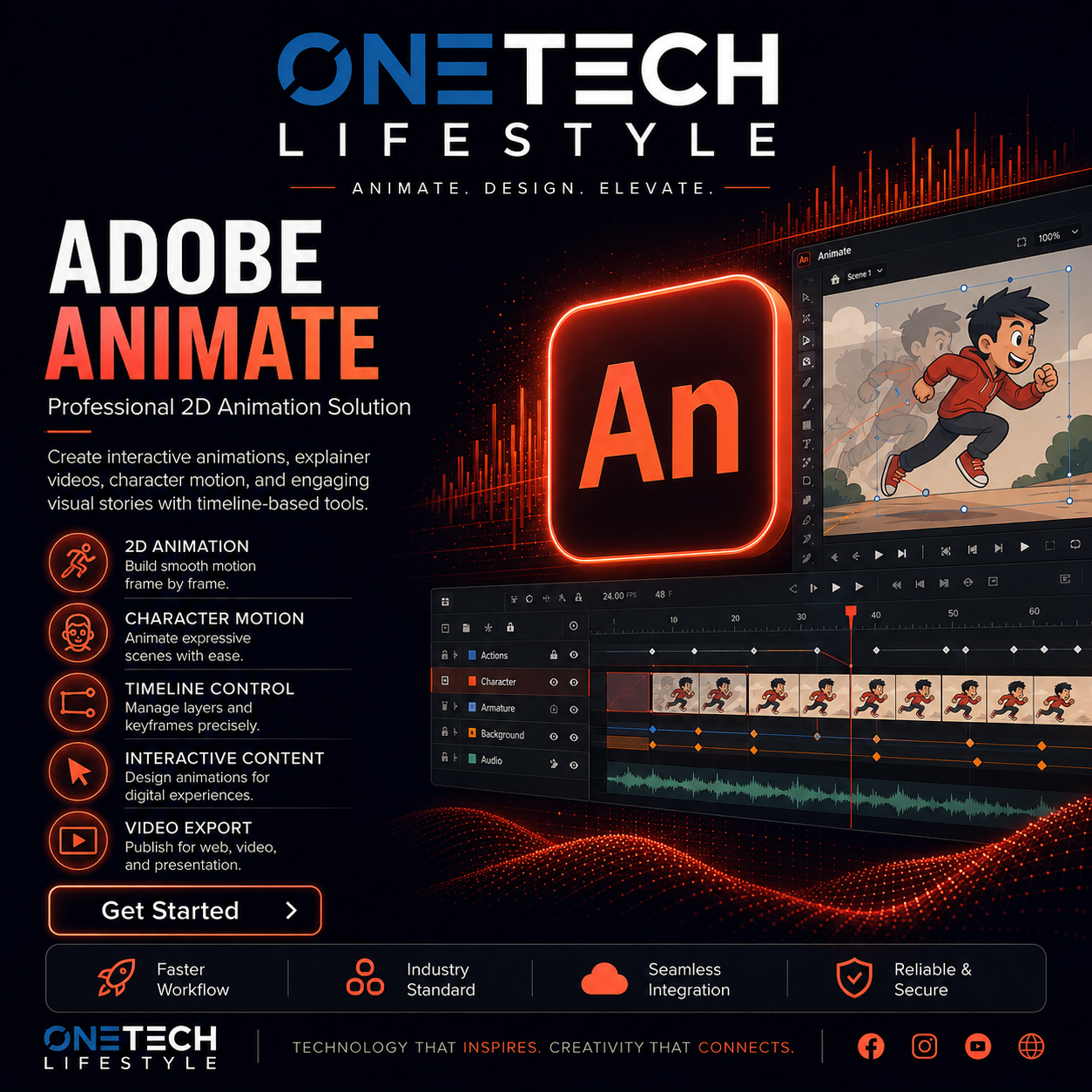 Adobe Animate – Professional 2D Animation & Cartoon Creation (Lifetime Activation)