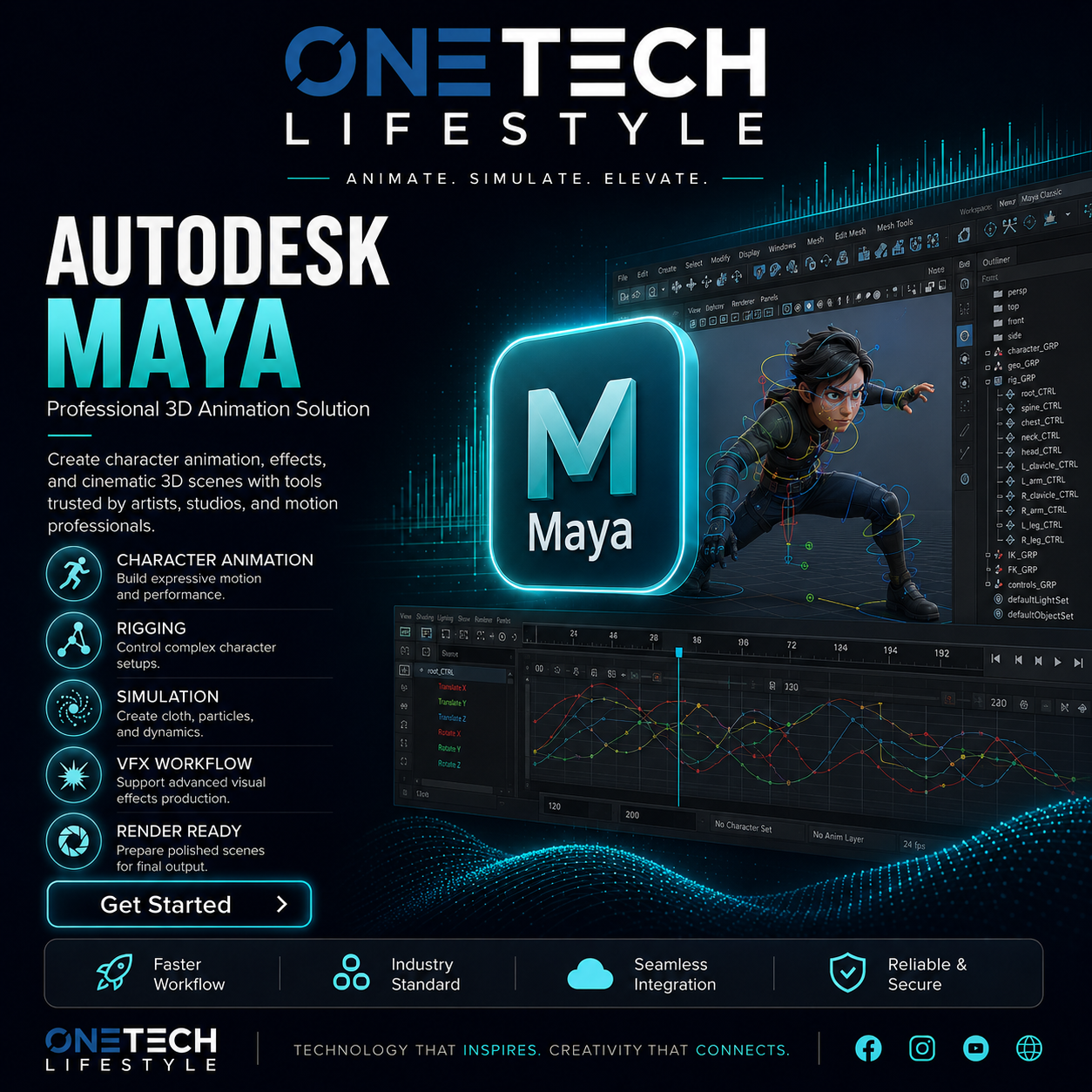 Autodesk Maya – Professional 3D Animation, Modeling & Simulation (Lifetime Activation)