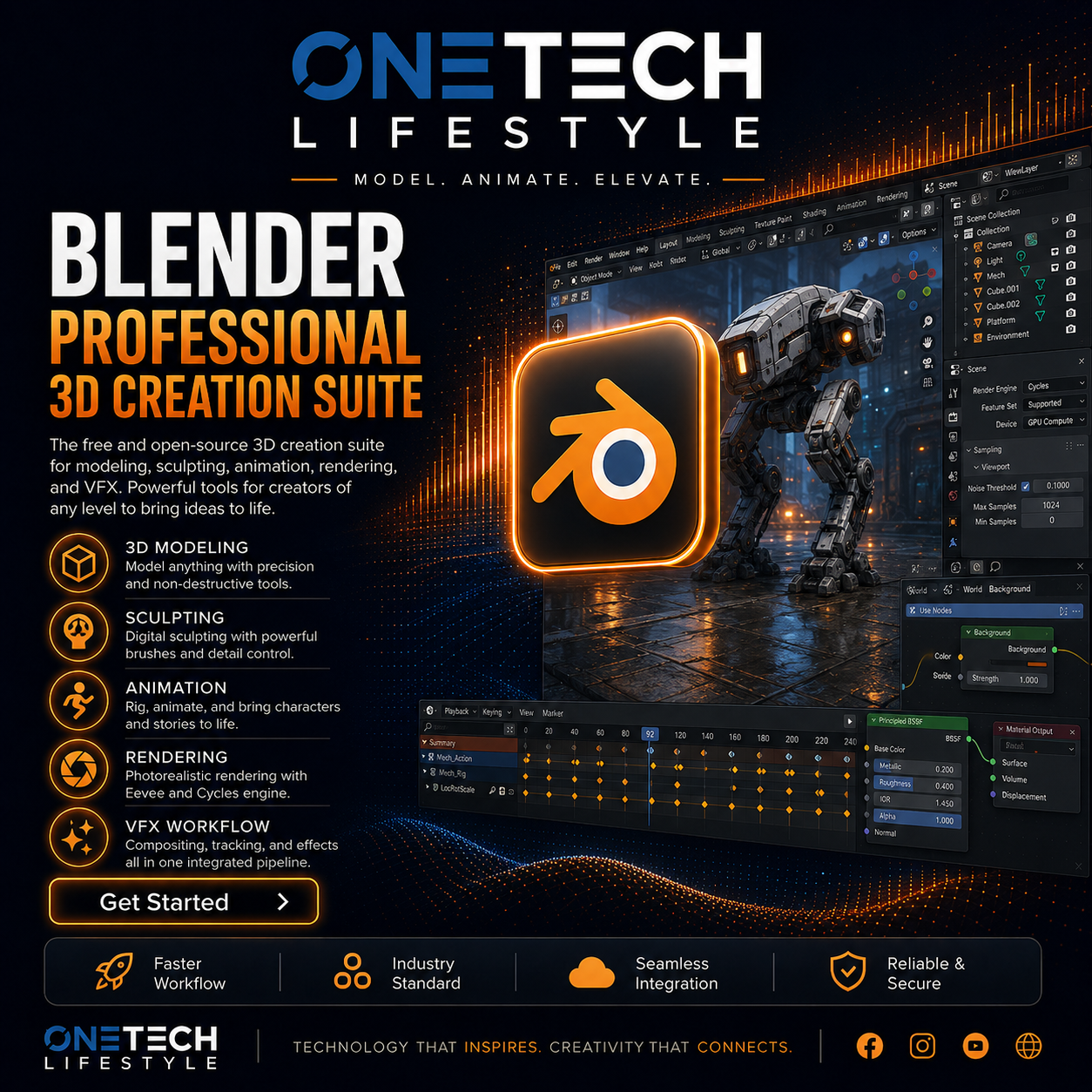 Blender Professional 3D Creation Suite – Full 3D Pipeline (Lifetime Activation)