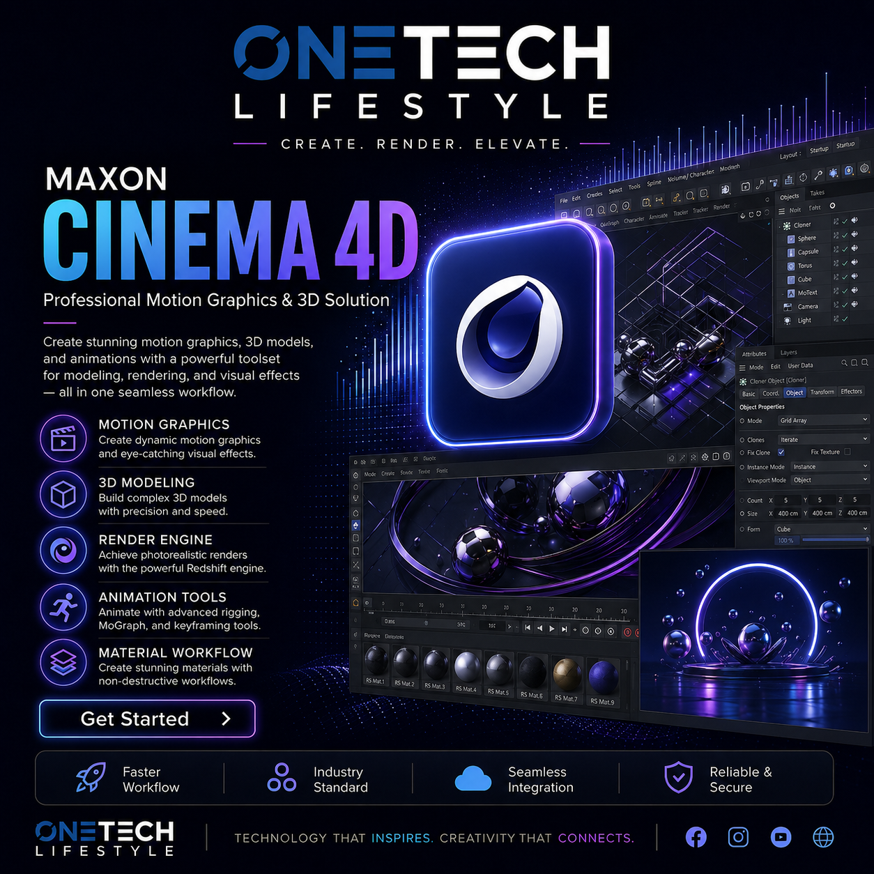 Maxon Cinema 4D – Professional 3D Modeling, Animation & Rendering (Lifetime Activation)