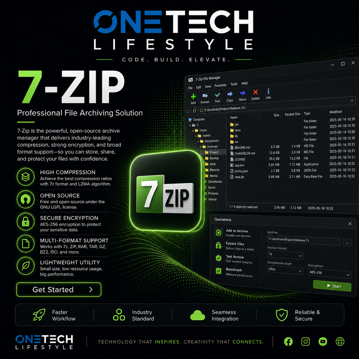 7-Zip Professional – High-Ratio File Archiver & Compressor (Lifetime Activation)