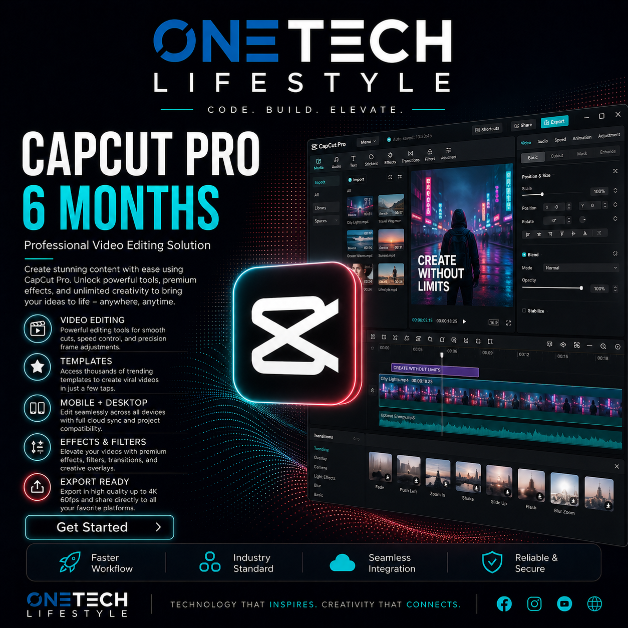 🔥 CapCut Pro Premium Subscription for Mobile | 1 Month & 6 Months Plans | Full Premium Access ⚡