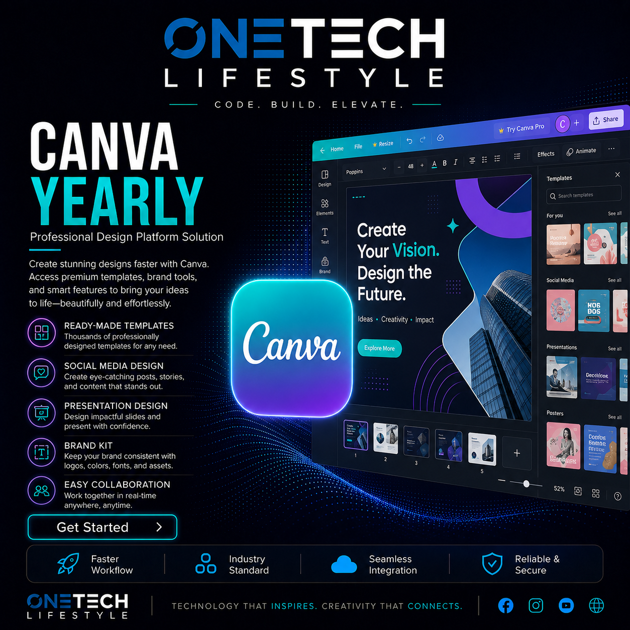 Canva Pro – Premium Graphics, Brand Kits & Magic AI (Monthly/Yearly Plans)