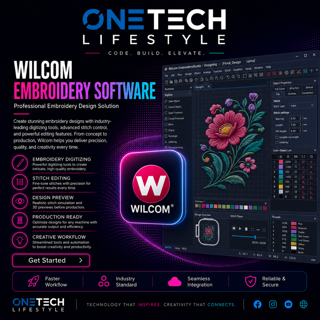 Wilcom EmbroideryStudio – Professional Digitizing & Embroidery Design (Lifetime Activation)