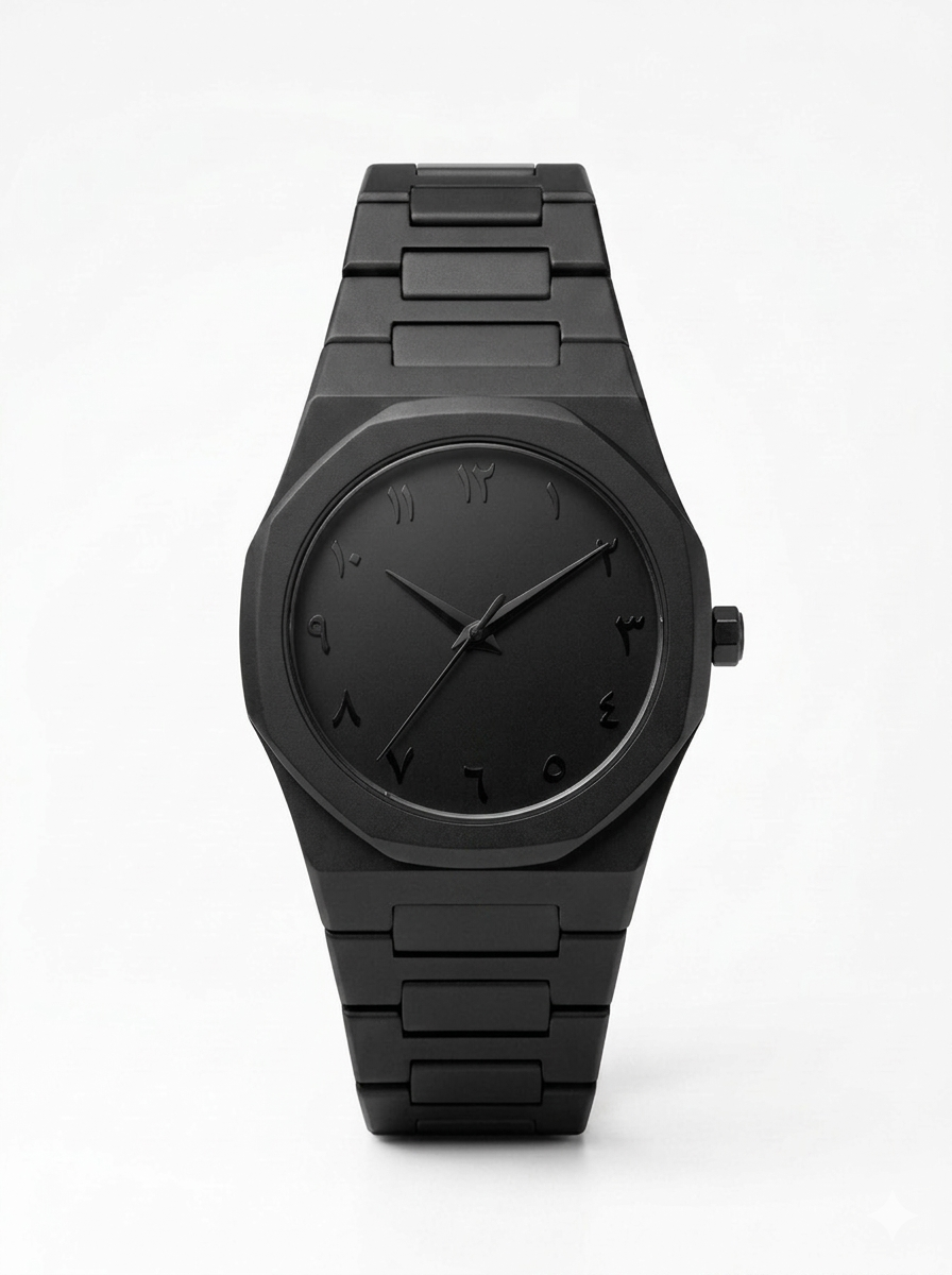 Premium Black Arabic Aura Smartwatch for Men – Luxury Design, Arabic Dial & Advanced Health Tracking