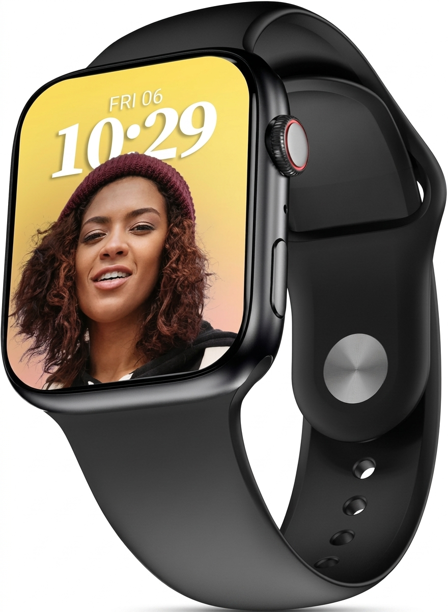Ultra-Endurance Black Smartwatch – Long-Lasting Battery & Lightning Fast Charging Tech