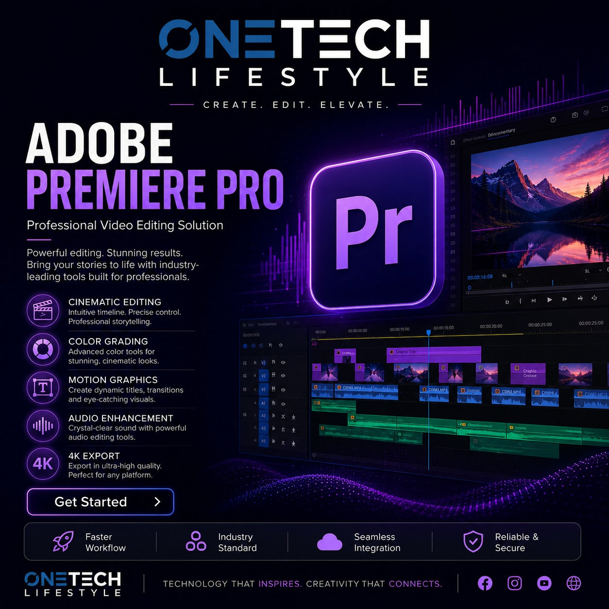 Adobe Premiere Pro – Industry Standard Video Editing (Lifetime Activation)