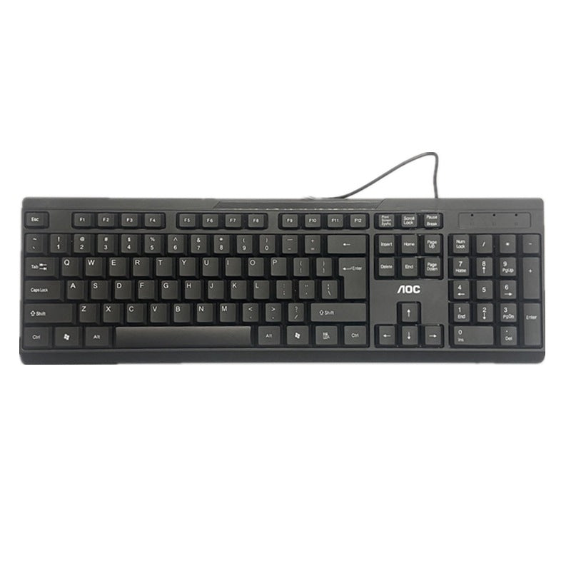 AOC KM160 Essential Wired Keyboard & Mouse Combo – Durable Spill-Resistant Design, High-Precision Optical Tracking (Black)