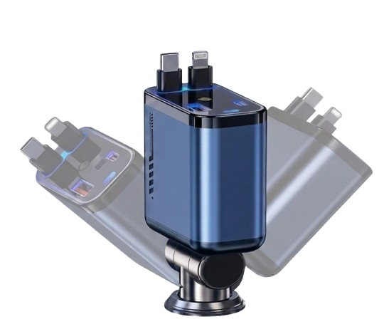 180° Rotating Adjustable Car Charger – 20W PD Fast Charging & Flexible Design