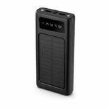 10000mAh Solar Power Bank with Built-in Cables, LED Flashlight & Fast Charging
