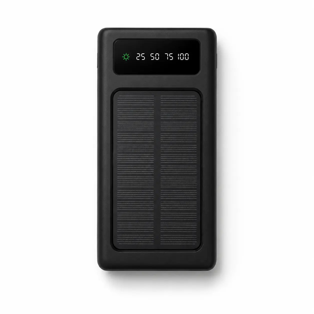 10000mAh Solar Power Bank with Built-in Cables, LED Flashlight & Fast Charging